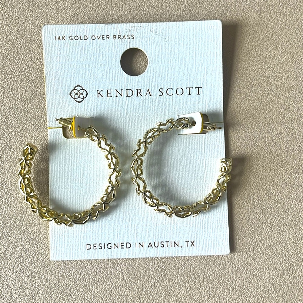 Kendra Scott Maeve 14K Gold Over Brass Hoop Earrings - Gold NWT
